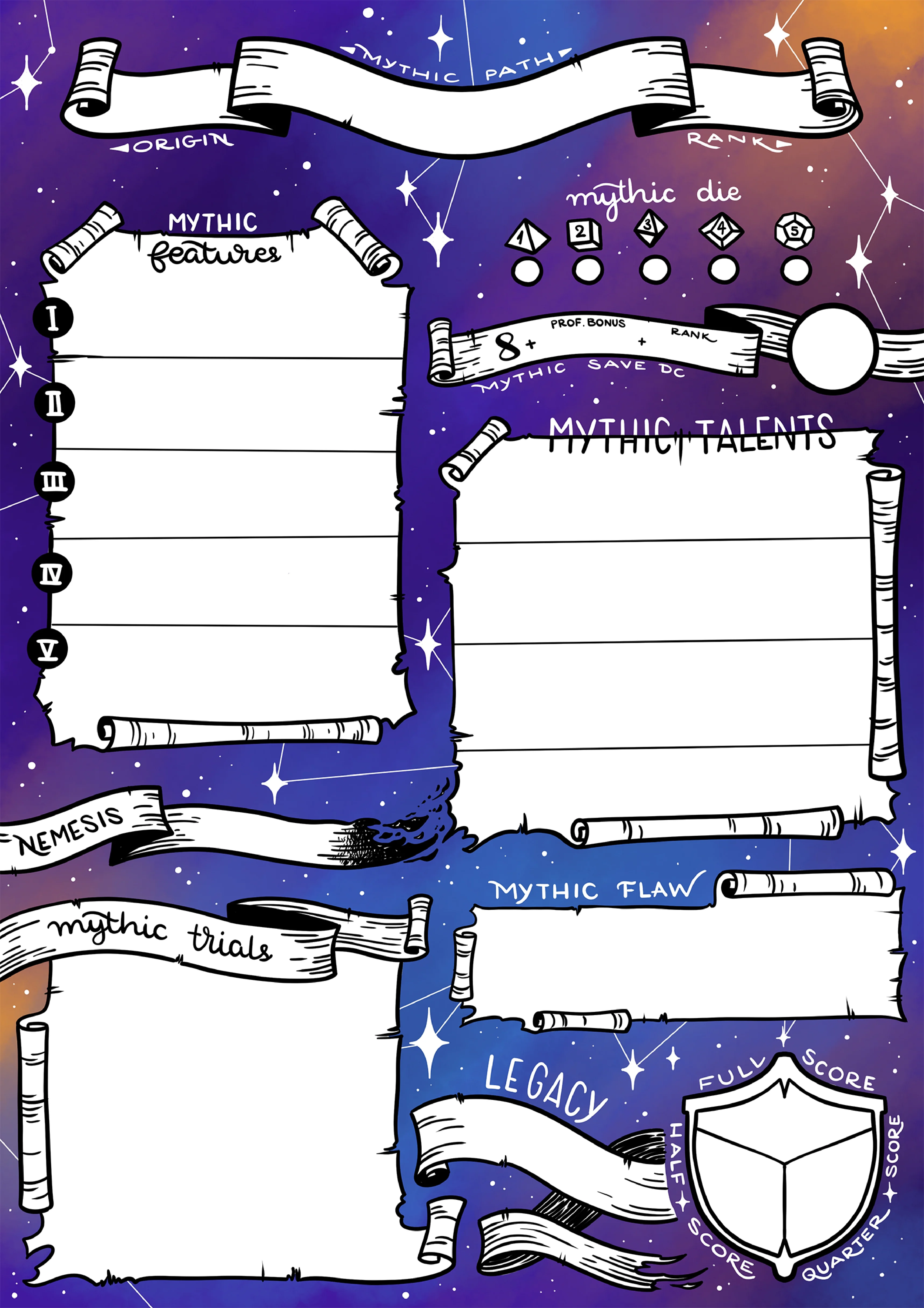 Exordium Character Sheet - Colored